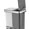 Papelera Doble Pedal 10+10L Blanco y Gris EKO Hana Recycle